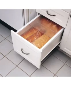 Rev-A-Shelf BDC-200-20 Small Kitchen Bread Cabinet Drawer Cover with Built In Handle and Adjustable Sliding Rails, Translucent (Cover Only)