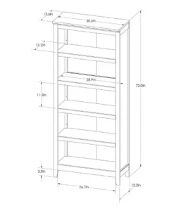 72" Carson 5 Shelf Bookcase - Threshold™ Walnut Brown -Bookshelves Sales Shop unnamed file 3307