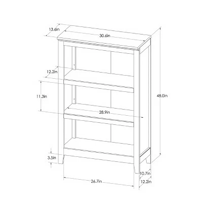 48" Carson 3 Shelf Bookcase - Threshold Espresso 5 48" Carson 3 Shelf Bookcase - Threshold Espresso - Image 3