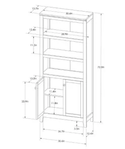72" Carson 5 Shelf Bookcase with Doors - Threshold White 18 72" Carson 5 Shelf Bookcase with Doors - Threshold White -Bookshelves Sales Shop unnamed file 3339