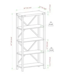 Sophie Rustic Farmhouse X Frame Bookshelf - Saracina Home Gray Wash -Bookshelves Sales Shop unnamed file 3377