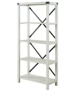 Sophie Rustic Farmhouse X Frame Bookshelf - Saracina Home Gray Wash -Bookshelves Sales Shop unnamed file 3382
