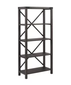 Sophie Rustic Farmhouse X Frame Bookshelf - Saracina Home Gray Wash -Bookshelves Sales Shop unnamed file 3383