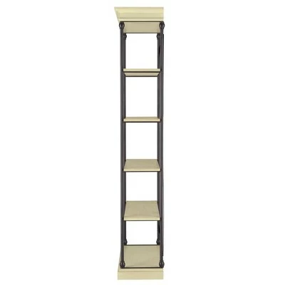 84" Belvidere 5 Shelf Narrow Bookshelf - Inspire Q Ivory White 4 84" Belvidere 5 Shelf Narrow Bookshelf - Inspire Q Ivory White - Image 2