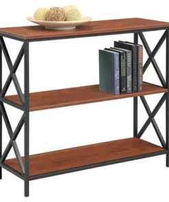29.25" Tucson 3 Tier Bookcase Black/Cherry - Breighton Home