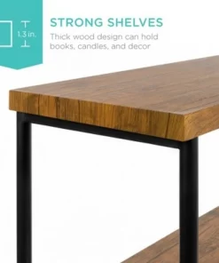 Best Choice Products 5-Tier Rustic Industrial Bookshelf Display Décor Accent w/ Metal Frame, Wood Shelves