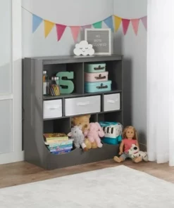 Badger Basket Combo Bin Storage Unit with 3 Baskets Charcoal