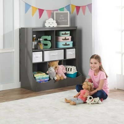 Badger Basket Combo Bin Storage Unit with 3 Baskets Charcoal 5 Badger Basket Combo Bin Storage Unit with 3 Baskets Charcoal - Image 3