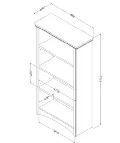 57.75" Artwork 4 Shelf Bookcase Gray Maple - South Shore -Bookshelves Sales Shop unnamed file 3440