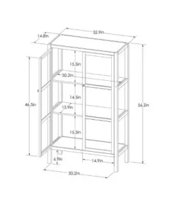56.2" Hadley Library Cabinet with Glass Shell White - Threshold™ -Bookshelves Sales Shop unnamed file 3445