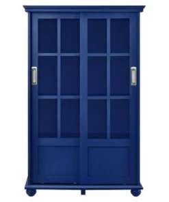 Capewood Bookcase with Sliding Glass Doors 51" - Room & Joy Black -Bookshelves Sales Shop unnamed file 3503