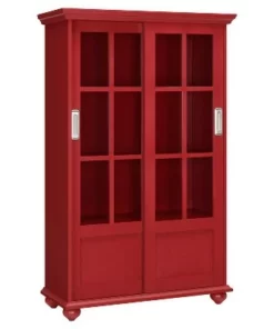 Capewood Bookcase with Sliding Glass Doors 51" - Room & Joy Black -Bookshelves Sales Shop unnamed file 3504