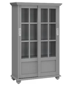 Capewood Bookcase with Sliding Glass Doors 51" - Room & Joy Black -Bookshelves Sales Shop unnamed file 3505