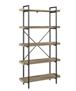 68" 5 Tray Shelf Urban Pipe X Back Bookshelf - Saracina Home Driftwood -Bookshelves Sales Shop unnamed file 3518