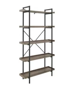 68" 5 Tray Shelf Urban Pipe X Back Bookshelf - Saracina Home Driftwood -Bookshelves Sales Shop unnamed file 3520