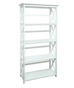 Montego 5-Shelf Bookcase - Flora Home White -Bookshelves Sales Shop unnamed file 3550