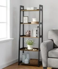 67" Annabelle 5 Tier Ladder Bookcase - Brookside Home Black/white -Bookshelves Sales Shop unnamed file 3558