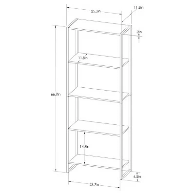 66.7" Paulo 4 Shelf Bookshelf White - Project 62™ 6 66.7" Paulo 4 Shelf Bookshelf White - Project 62™ - Image 4