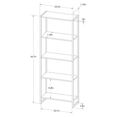66.7" Paulo 4 Shelf Bookshelf White - Project 62™ 7 66.7" Paulo 4 Shelf Bookshelf White - Project 62™ - Image 5