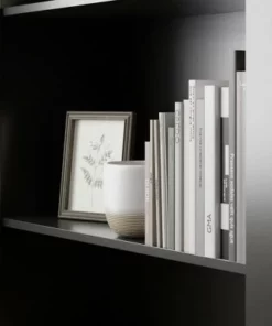 72" Elaine 5 Shelf Standard Bookcase - Brookside Home Dark Gray -Bookshelves Sales Shop unnamed file 3577