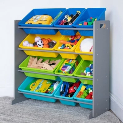 Elements Toy Storage Organizer with 12 Storage Bins - Humble Crew 9 Elements Toy Storage Organizer with 12 Storage Bins - Humble Crew - Image 7