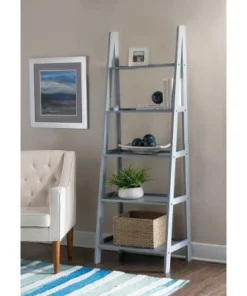 Acadia Ladder Bookshelf - Linon Gray -Bookshelves Sales Shop unnamed file 3592