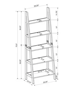 Acadia Ladder Bookshelf - Linon Gray -Bookshelves Sales Shop unnamed file 3594