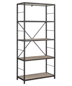 63" Rustic Industrial Farmhouse 4 Shelf Tall Bookshelf - Saracina Home Barnwood -Bookshelves Sales Shop unnamed file 3620