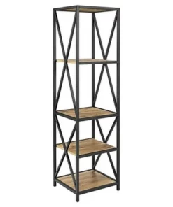 61" Modern Farmhouse X Frame Metal and Wood Media Bookshelf - Saracina Home Driftwood 19 61" Modern Farmhouse X Frame Metal and Wood Media Bookshelf - Saracina Home Driftwood -Bookshelves Sales Shop unnamed file 3635