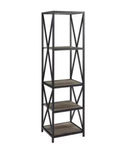 61" Modern Farmhouse X Frame Metal and Wood Media Bookshelf - Saracina Home Driftwood 21 61" Modern Farmhouse X Frame Metal and Wood Media Bookshelf - Saracina Home Driftwood -Bookshelves Sales Shop unnamed file 3637