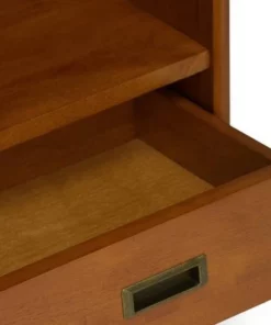 Tierney Solid Hardwood Mid Century Wide Bookcase and Storage Unit - Wyndenhall Teak -Bookshelves Sales Shop unnamed file 3660