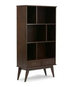 Tierney Solid Hardwood Mid Century Wide Bookcase and Storage Unit - Wyndenhall Teak -Bookshelves Sales Shop unnamed file 3666
