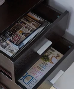 70.75" Julisse 3 Shelf Corner Bookcase - miBasics Walnut Oak -Bookshelves Sales Shop unnamed file 3688