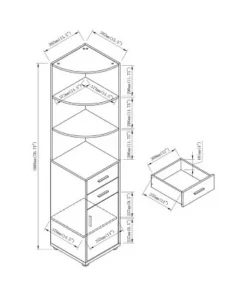 70.75" Julisse 3 Shelf Corner Bookcase - miBasics Walnut Oak -Bookshelves Sales Shop unnamed file 3689