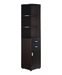 70.75" Julisse 3 Shelf Corner Bookcase - miBasics Walnut Oak -Bookshelves Sales Shop unnamed file 3690