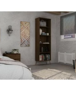 Rockefeller 5 Shelf Bookcase - Manhattan Comfort Brown -Bookshelves Sales Shop unnamed file 3695