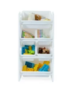 UNiPLAY Toy Organizer With 6 Removable Storage Bins and Block Play Panel, Multi-Size Bin Organizer
