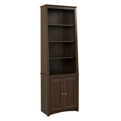 Tall Slant-Back Bookcase with 2 Shaker Doors Espresso - Prepac 4 Tall Slant-Back Bookcase with 2 Shaker Doors Espresso - Prepac - Image 2