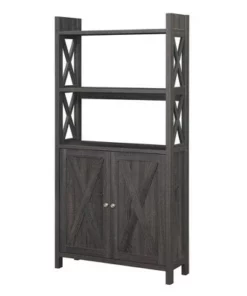 Oxford Bookcase with Cabinet - Breighton Home Weathered Gray -Bookshelves Sales Shop unnamed file 3744