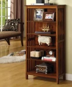 48" Tarchel 5 Shelves Media Shelf Antique Oak - HOMES: Inside + Out