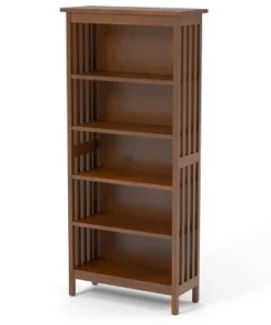 48" Tarchel 5 Shelves Media Shelf Antique Oak - HOMES: Inside + Out -Bookshelves Sales Shop unnamed file 3758