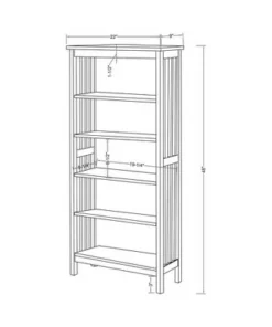 48" Tarchel 5 Shelves Media Shelf Antique Oak - HOMES: Inside + Out -Bookshelves Sales Shop unnamed file 3759