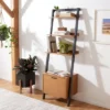 71.96" Lavina 3 Shelves and 1 Door Etagere Natural/Charcoal - Safavieh