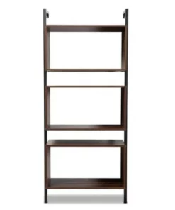 Aldis Wood and Metal 3 Tier Display Shelf Brown/Black - Baxton Studio