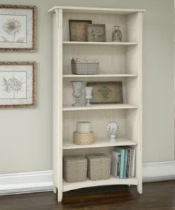 Salinas 5 Shelf Bookcase - Bush Furniture Gray