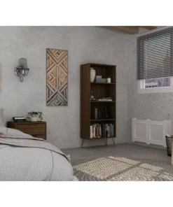 Rockefeller 4 Shelf Bookcase - Manhattan Comfort Black -Bookshelves Sales Shop unnamed file 3816