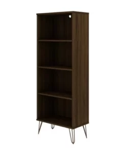 Rockefeller 4 Shelf Bookcase - Manhattan Comfort Black -Bookshelves Sales Shop unnamed file 3817