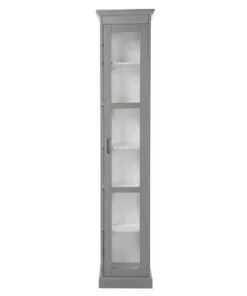 77.25" Metmit Tall Curio with Glass Door - Aiden Lane Gray -Bookshelves Sales Shop unnamed file 3842