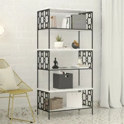 Ella 5 Shelf Bookcase - CosmoLiving by Cosmopolitan Black/white 3 Ella 5 Shelf Bookcase - CosmoLiving by Cosmopolitan Black/white
