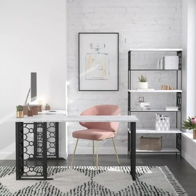 Ella 5 Shelf Bookcase - CosmoLiving by Cosmopolitan Black/white 7 Ella 5 Shelf Bookcase - CosmoLiving by Cosmopolitan Black/white - Image 5